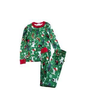 Hanna Andersson Kids‎ Size 8 Christmas Dog Organic Cotton Pajama Set Green